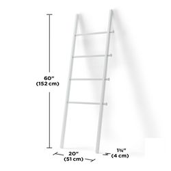 Decoratieve trap van wit hout en metaal, 51x4x152 cm