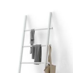 Decoratieve trap van wit hout en metaal, 51x4x152 cm