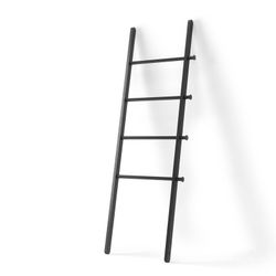 Decoratieve zwarte houten en metalen trap, 51x4x152 cm