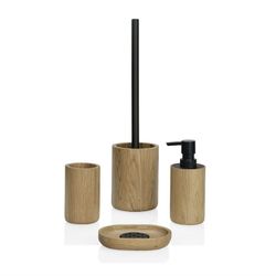 Edelstahl / Schwarze Eichenholzbürste, Ø10x39cm