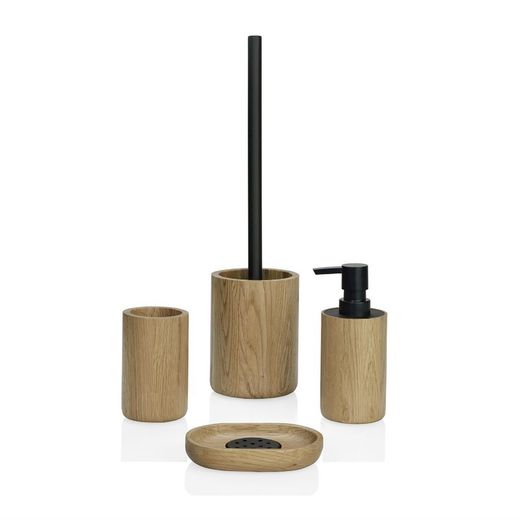 Edelstahl / Schwarze Eichenholzbürste, Ø10x39cm