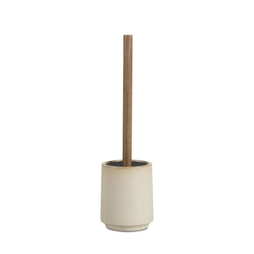 Escobilla de baño de cerámica en beige, 10,5 x 10,5 x 37 cm | Kala