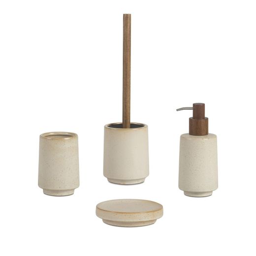 Escobilla de baño de cerámica en beige, 10,5 x 10,5 x 37 cm | Kala