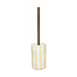 Escobilla de baño de cerámica en blanco y beige, 10,5 x 10,5 x 44 cm | Bari