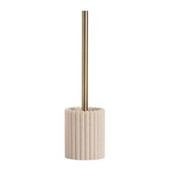Scopino per WC in poliresina beige, 10 x 10 x 36 cm | strisce