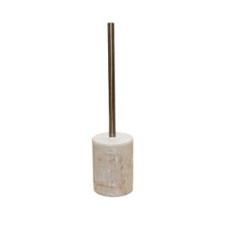 Escobilla de baño de poliresina en beige efecto mármol, 9,5 x 9,5 x 36 cm | Pearl