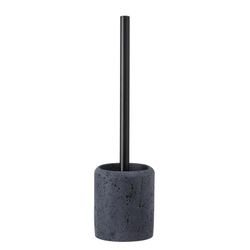 Polyresin toilet brush in black, 10 x 10 x 37 cm | Vulcano