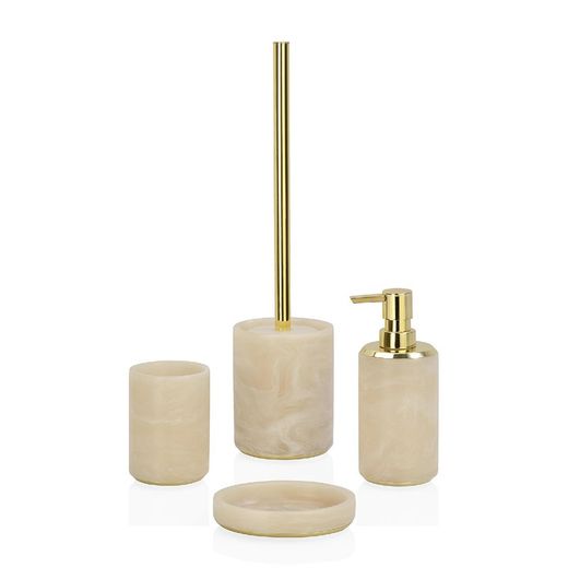 Pink marble effect bathroom set, 4 pieces | Cloudy