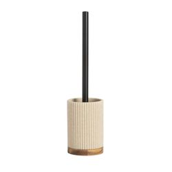 Brosse en polyrésine et acacia beige et naturel, Ø 9,5 x 39,5 cm | Striped