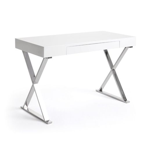 Bureau blanc avec tiroir 120 x 55 x 76 CM