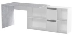 Desk with white/grey wooden base, 136x139x74 cm | OFFICE