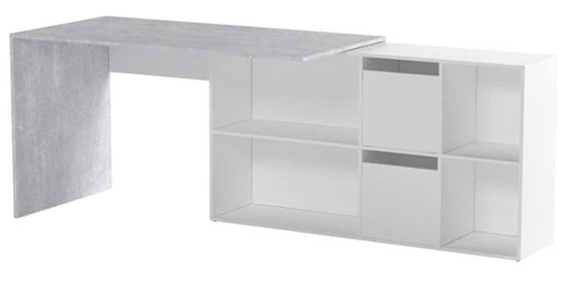 Desk with white/grey wooden base, 136x139x74 cm | OFFICE
