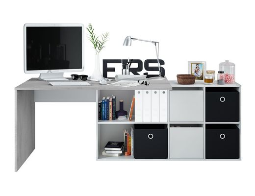 Desk with white/grey wooden base, 136x139x74 cm | OFFICE