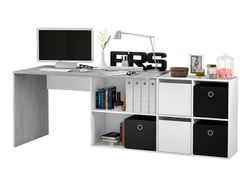 Desk with white/grey wooden base, 136x139x74 cm | OFFICE