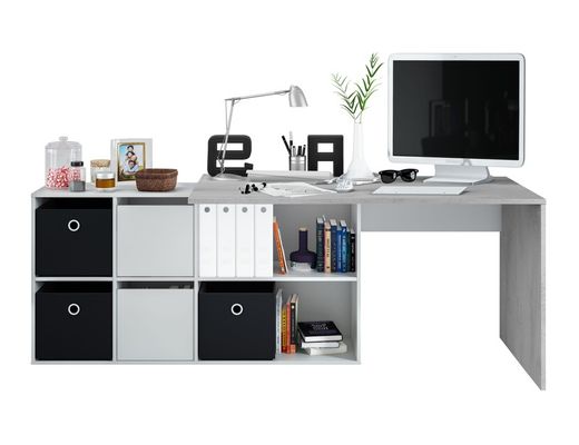 Desk with white/grey wooden base, 136x139x74 cm | OFFICE
