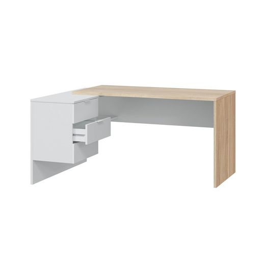 Desk with natural/white wood base, 145x102x73 cm | OFFICE