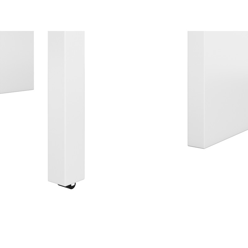 Console bureau 2 tiroirs 99x36x88 cm blanc et chêne