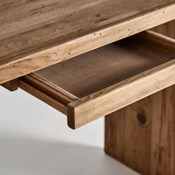Crissey skrivbord av återvunnet furu i natur, 105 x 48 x 75 cm
