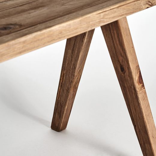 Crissey skrivbord av återvunnet furu i natur, 148 x 80 x 75 cm