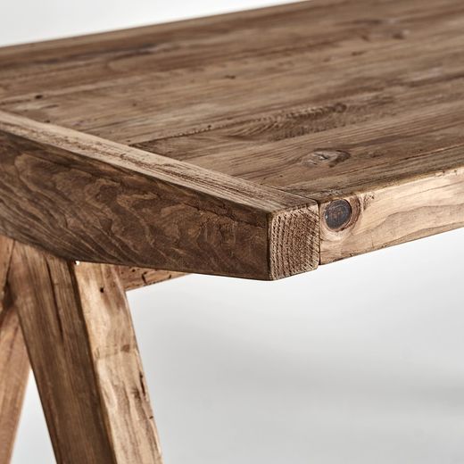 Crissey skrivbord av återvunnet furu i natur, 148 x 80 x 75 cm