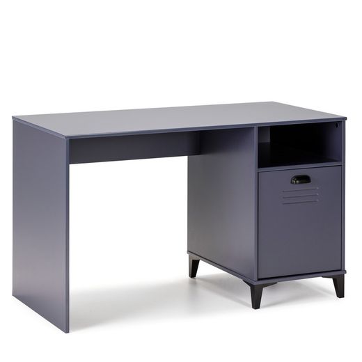 Industrial blue wooden desk, 120 x 60 x 75 cm