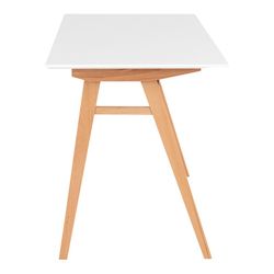 Skrivbord i vitt och naturgummiträ, 120 x 60 x 75 cm | Vojens