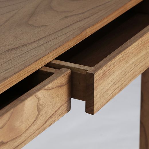 Escritorio de madera de mindi en marrón, 120 x 60 x 84 cm | Lecce