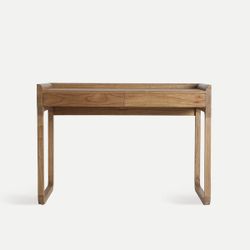 Escritorio de madera de mindi en marrón, 120 x 60 x 84 cm | Lecce