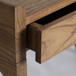 Escritorio de madera de mindi en marrón, 120 x 60 x 84 cm | Lecce