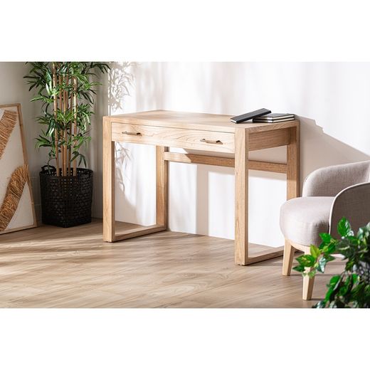 Mindi houten bureau in naturel, 110 x 50 x 76 cm | Nyry
