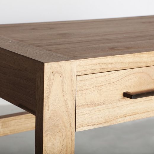 Mindi houten bureau in naturel, 110 x 50 x 76 cm | Nyry