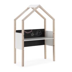 Holzschreibtisch in Natur und Weiß, 100 x 40 x 155 cm | Roxana