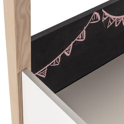 Holzschreibtisch in Natur und Weiß, 100 x 40 x 155 cm | Roxana