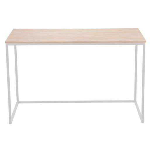 Träskrivbord i natur och vitt, 120 x 60 x 75 cm | Mina