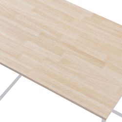 Träskrivbord i natur och vitt, 120 x 60 x 75 cm | Mina