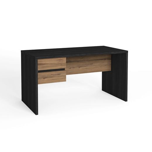 Bureau en bois noir et naturel, 136,3 x 68,4 x 75,5 cm | À M