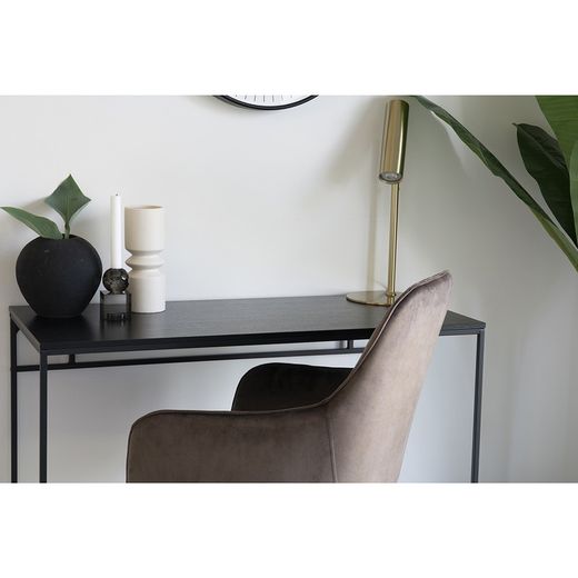 Skrivbord i trä och stål i svart, 100 x 45 x 75 cm | Liv