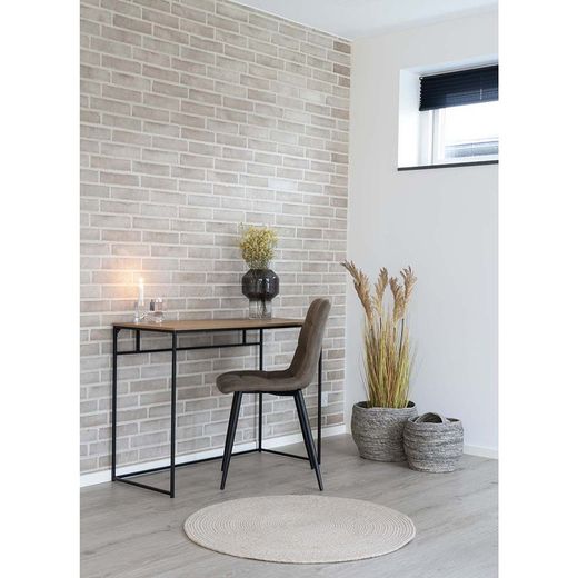 Wood and steel desk in oak and black, 100 x 45 x 75 cm | Vita