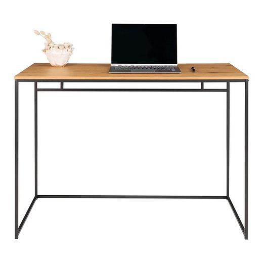 Wood and steel desk in oak and black, 100 x 45 x 75 cm | Vita