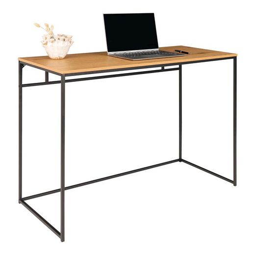 Wood and steel desk in oak and black, 100 x 45 x 75 cm | Vita