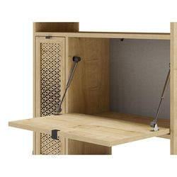 Scrivania in legno e metallo nei colori naturale e nero, 86,8 x 29,5 x 135,5 cm | Scrigno