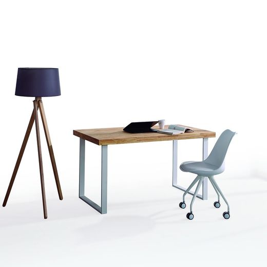 Natural/white wood and metal desk, 120 x 60 x 73 cm | Natural