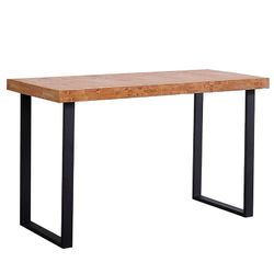 Natural/black wood and metal desk, 120 x 60 x 73 cm | Natural