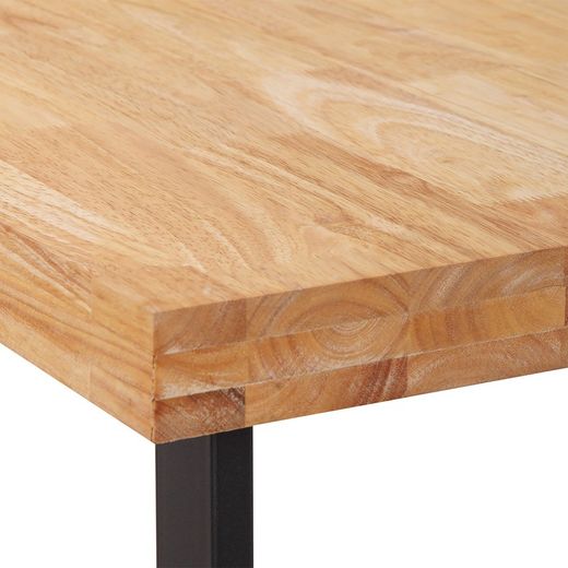 Γραφείο από φυσικό/μαύρο ξύλο και μέταλλο, 120 x 60 x 73 cm | Φυσικός