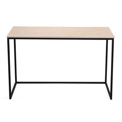Skrivbord i natur/svart trä och metall, 120 x 60 x 75 cm | Mina