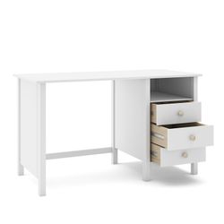 Skrivbord i vitt furu, 120 x 54 x 74 cm | Max