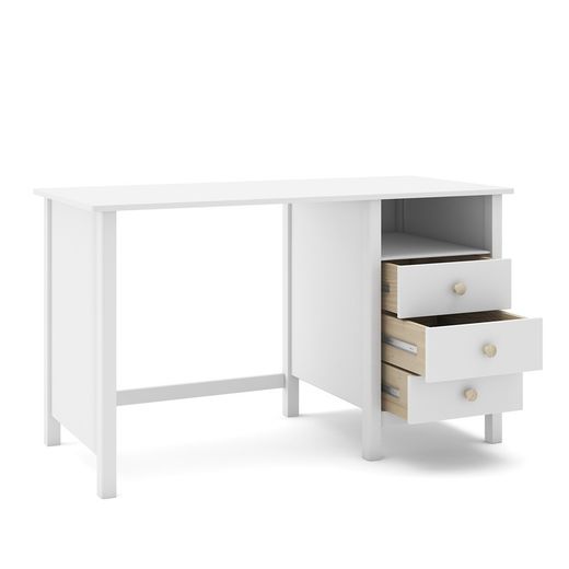 Skrivbord i vitt furu, 120 x 54 x 74 cm | Max