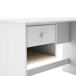 White and natural pine desk, 110 x 55 x 75 cm | Esteban