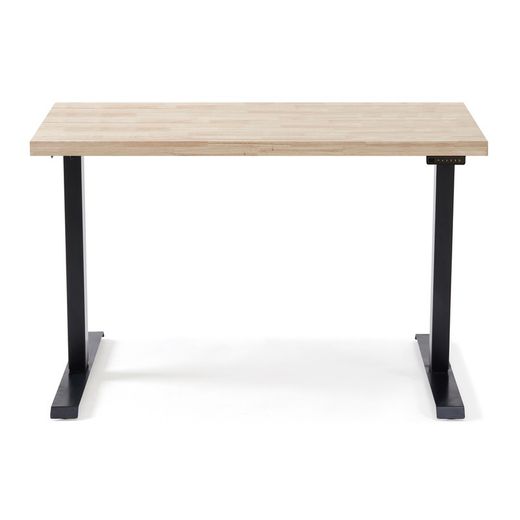 Motordrivet lyftbord av ek och metall i natur och svart, 140 x 70 x 76 - 120 cm | Bås