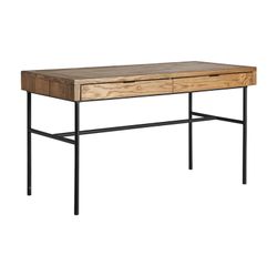 Scrivania Nuapa in legno di olmo naturale, 140 x 60 x 77 cm